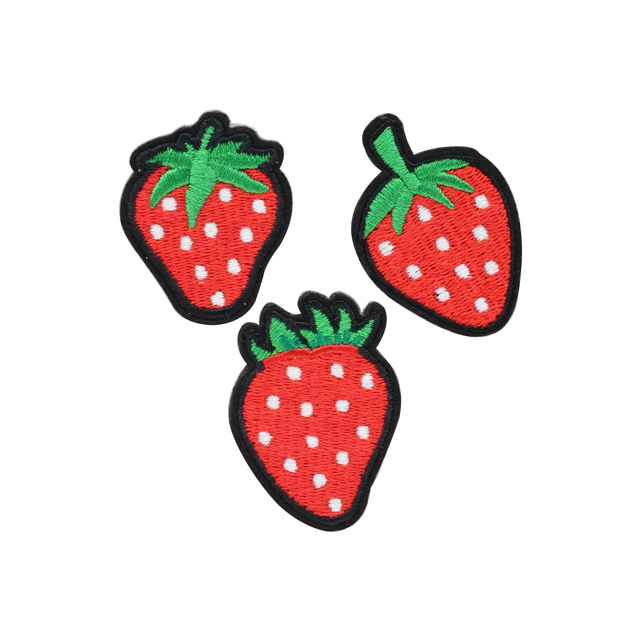 12 Packs: 3 ct. (36 total) Embroidered Strawberry Iron-On Patches by Make Market®